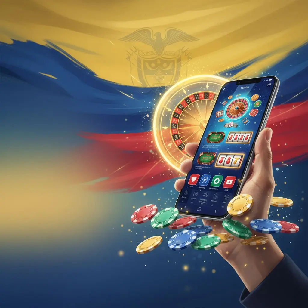 Banner de la app Wplay resaltando juegos de casino y smartphone con interfaz moderna