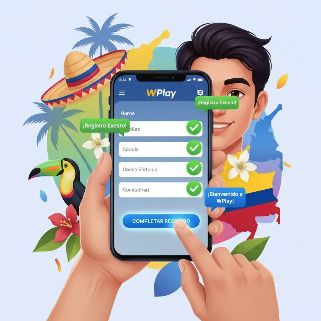 Usuario de Colombia verificando su cuenta en WPlay para bono de bienvenida.