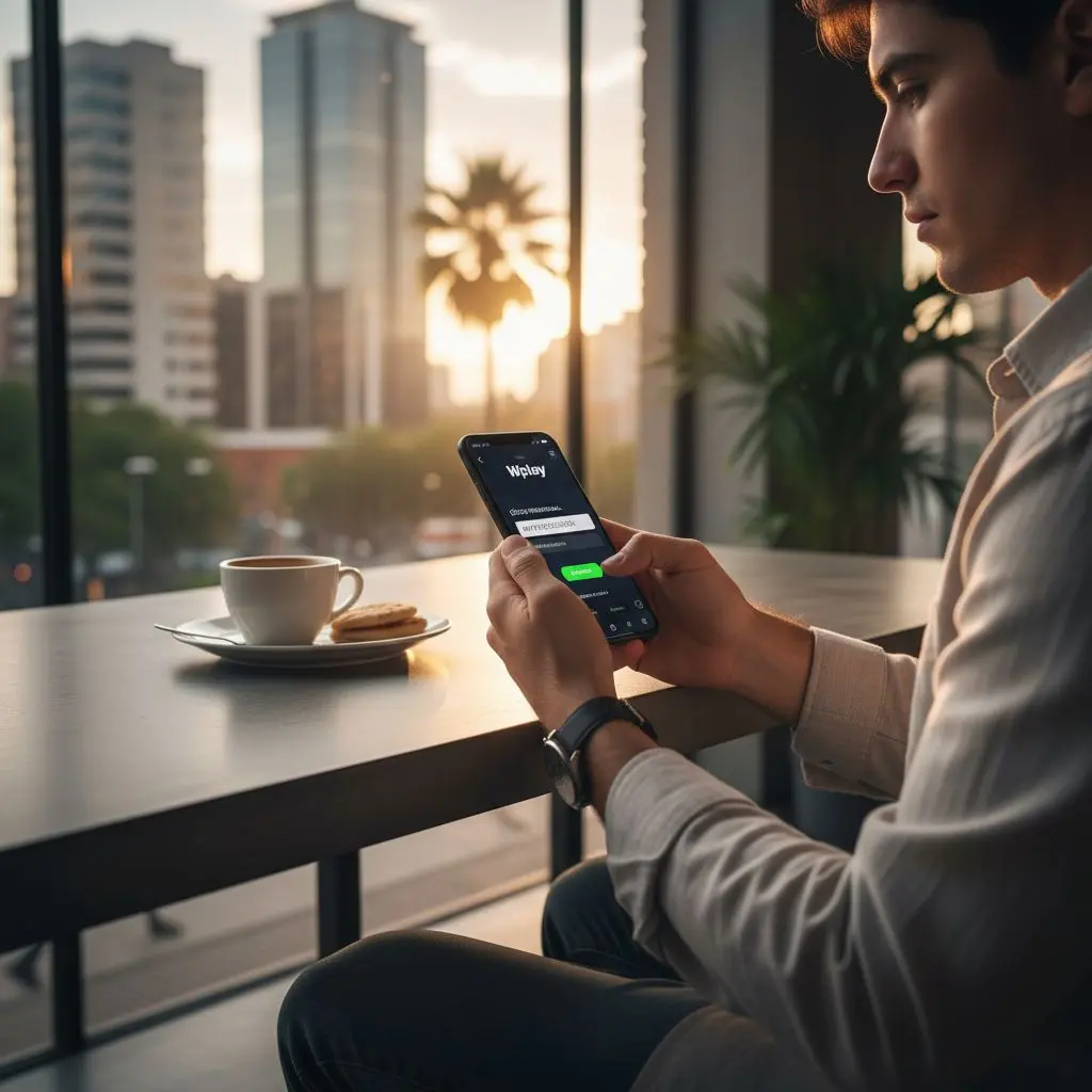 Usuario ingresando código promocional Wplay en su teléfono móvil