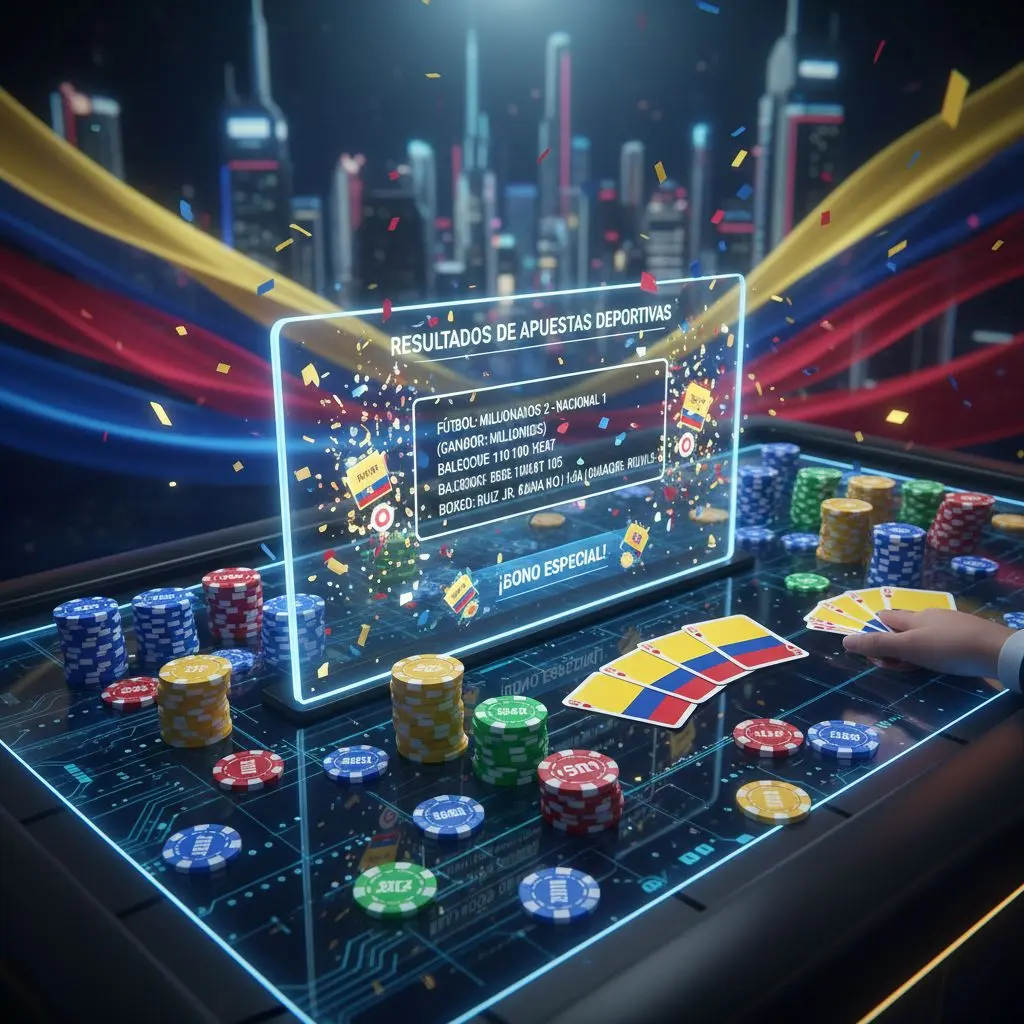 Mesa de casino y apuestas deportivas con ambiente festivo en Wplay Colombia