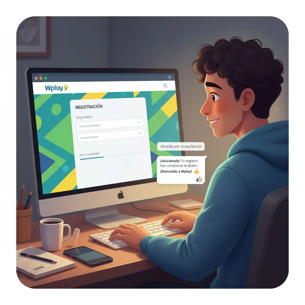 Usuario colombiano resuelve problema común durante registro en Wplay, pantalla mostrando email de confirmación